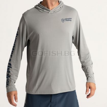 Adventer Fishing Limestone Hooded T-shirt with long sleeves