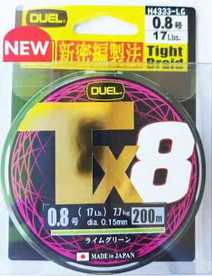 DUEL Hardcore TX8 200m. Lime Green #0.8