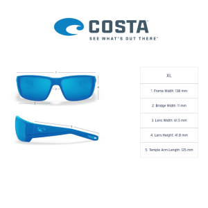 Очила Costa TUNA ALLEY 01 Blackout  frame, Blue Mirror 580P