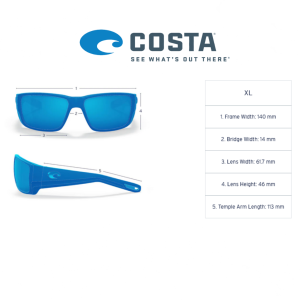 Costa DIEGO 98 Matte Gray frame, Blue Mirror 580G
