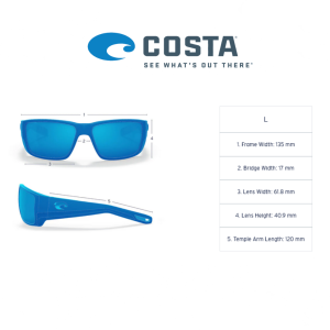 Очила Costa BLACKFIN PRO 11 Matte Black frame, Blue Mirror 580G