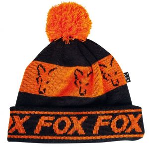 Шапка с пискюл FOX Black/Orange Lined Bobble CPR991