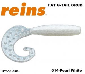 REINS Fat G Tail Crub 3" 7.5cm 12pcs. #014 Pearl White